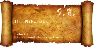 Ihm Nikolett névjegykártya